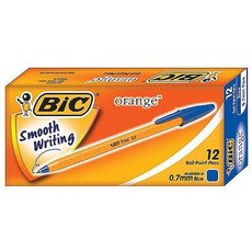 BIC)오렌지볼펜(0.7mm 청 12개입) 일반볼펜, 큐제이테크 본상품선택