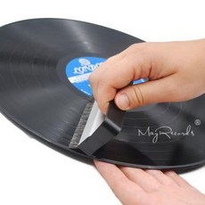 휴대용턴테이블 레코드 LP 캠핑용 미니 휴대용 카본 파이버 클리어 브러쉬 블랙젤 정전기