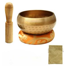 네팔 수제 싱잉볼 구리 불교종 불교악세사리 미니 명상, 1개, 8.5cm 싱잉볼+막대+가방