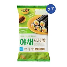 풀무원 꼬마 야채 김밥 재료 한입크기12줄, 124g, 7개