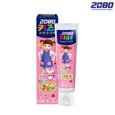 2080 키즈 치약 75g 2스텝 (콩순이) 딸기향 유아치약, 3개