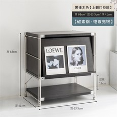 다용도 책장스틸 책자 책장 레코드판 LP수납장 바우하우스 LP장 잡지 카페 정리함 책잔, 25 자체 장착 도금 사이드 스탠드 63.5*41*6