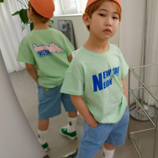뉴욕네온 아동 반팔 티셔츠 ( 아동 ~ 주니어 )