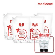 비앤비 아기 유아 섬유유연제 베르가못 1500ml 리필형 4개입+닥터아토 스킨 체험팩 40ml 증정, 1.5L