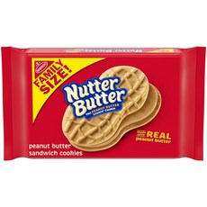Nutter Butter Family Size Peanut Butter Sandwich Cookies 1 Nutter Butter 패밀리 사이즈 땅콩 버터 샌드위치 쿠키 16o, 453g, 1개