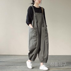 미술작업복 점프수트 정비복 페인트 일체형 공예 화방 멜빵 의류 자동차 워크웨어 용접 현장, 그레이