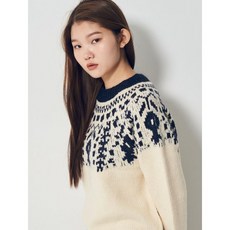 에잇세컨즈 아이보리 빈티지 자카드 니트 (320Y51KY10)