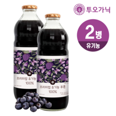 유기농 푸룬주스 물섞이지않은 NFC 100% 착즙원액, 2개, 1L