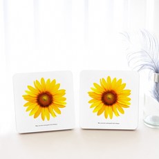 "행운이 두배" 재물운 끌어오는 돈도자 해바라기 액자 2종세트 (9cmX9cm), +오리진(흰색)