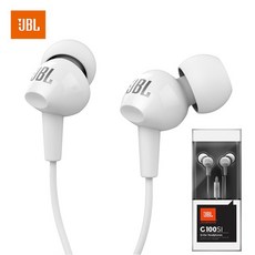 헤드셋 게이밍 무선 컴퓨터 헤드셋 JBL T110 3.5mm 유선 이어폰 스테레오 음악 딥베이스 이어버드 튜너 110 스포츠 인라인 컨트롤 핸즈프리 마이크 포함, 02 White, 02 WHITE