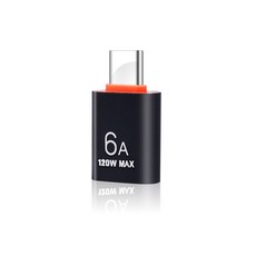 NNBILI USB C타입 OTG 어댑터 맥북 삼성 데이터 전송 어댑터용 USB-C 수-C타입 암 충전기 컨버터 6A 120W, 없음, Black-B 1pcs