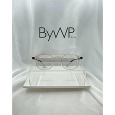 신제품 100%정품 볼프강안경 BYWP BYA22025CHM-GY 투명아이보리&실버컬러 울프강프록쉐 안경라운드 콤비테 고도근시안경테추천