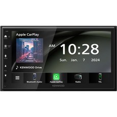 켄우드 DMX4710S 디지털 카 스테레오 50W x 6 Ch 애플 카플레이 및 안드로이드 오토 호환 블루투스 지원 헤드 유닛 6.8인치 LCD 디스플레이 USB 미러링 포함, 1개