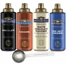 Ghirardelli 기라델리 프리미엄 소스 카라멜 초콜렛 화이트 씨솔트 16oz (454g) 4팩, 1개