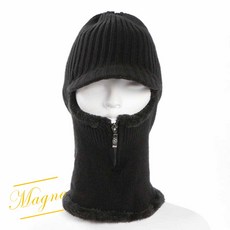 MG 남성 넥워머 챙모자 블랙 후드워머, 1개