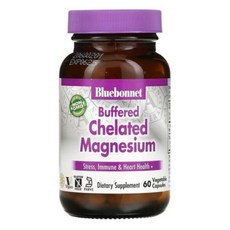 BlueBonnet 버퍼드 킬레이트 마그네슘 60정 베지캡슐 블루보넷 Chelated Magnesium 미국 직구 사은품 추가증정, 1개