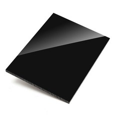유광 아크릴 보드 순수 블랙 플라스틱 시트 유기 유리 폴리메틸 메타크릴산염 두께 1mm 200x200mm, 1개