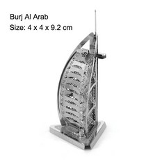 3D 메탈 입체퍼즐 화이트 하우스 버즈 칼리파 타워 브리지 런던 도쿄 타워 어린이 장난감 교육용 3D 금속, 12 Burj Al Arab