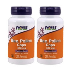 Now Foods Bee Pollen 나우푸드 벌꿀 화분 비 폴른 500mg 100정 2팩, 2개