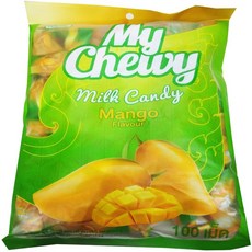 Milk Mango CHEWY MILK FRUIT CANDY 100 pcs. TOFFEE HAOLIYUAN BRAND THAI DESSERT TARO FLAVOR Big Pack, 1