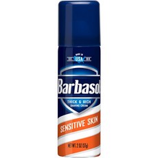 Barbasol 민감성 피부 두껍고 풍부한 남성용 면도 크림 2 OZ (여행 크기-TSA 승인), 단일상품