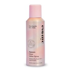 body makeup 분장실도구 화장품 시머 에바 뉴욕 킨 실버 바디 및 헤어 글리터 스프레이 파티 룩을 위한 워셔블 4.9온스, Glitter Spray, 1개
