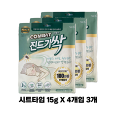 컴배트 진드기싹 시트형 4개입 X 3개, 1.2g
