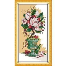 기쁨 일요일 정물 스타일 과일과 꽃 크로스 스티치 공예 자수 키트 홈 장식|joy sunday|flower cross stitchflower cross stitch kits, 1개, 11CT counted product, 단일