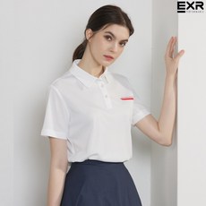 [EXR] 여성 쿨링 반팔 카라 티셔츠 화이트
