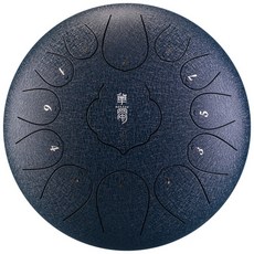중국 히트상품 에이프릴양 티타늄 탱크 드럼 Tongue Drum 타악기, 네이비 블루 12 인치 13 톤 + 액세서리