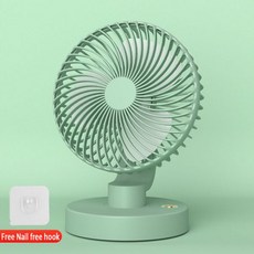 벽걸이 선풍기 써큘레이터 USB 충전 Wallmounted 작은 팬 학생 기숙사 사무실 홈 데스크탑 침묵 6 인치 3 속도 조정 회전 헤드, 3000mAh Green