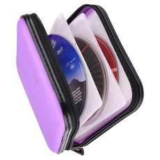 CD DVD 지갑 32 용량 헤비 듀티 자동차용 케이스 홀더 휴대용 DVDVCD 보관 디스크 하드 쉘 튼튼한 자동차 책자 블루레이 지갑32 블랙, Purple