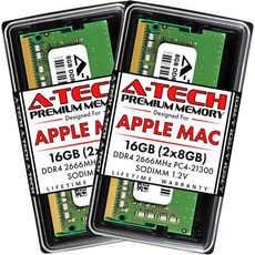 A-Tech 애플 아이맥 앤 맥 미니용 에이테크 16GB 키트 2x8GB 램 2018 2019 2020 DDR4 2666MHz SODIMM PC4-21300 / PC4-21333, 16GB Kit (2 x 8GB) _DDR4 2666M