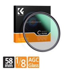 [정품] K&F CONCEPT NANO-C 1/8 블랙미스트 필터 AGC Glass 58mm 아름다운 시네마틱 효과, 1개