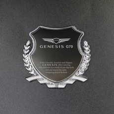 [팬덤] 제네시스 G70 레터링 DIY 포인트 B필러 엠블럼 몰딩 장식 튜닝 인테리어 꾸미기, 골드(1P)