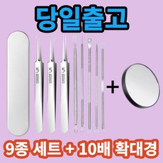 고정밀 고경도 세포 집게 피지 스테인리스 블랙헤드 여드름 제거 핀셋 포인트, 디어모션 10종, 1세트