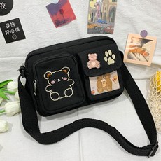 제너럴케이 미니 핸드폰 크로스백 곰돌이 자수 메신저 보조가방