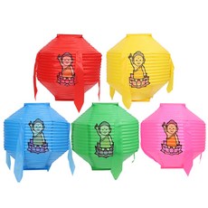 팔각 만월등 1box 100개 5색혼합 부처님 불교연등 야외등