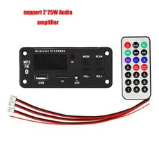 플레이어 차량용 오디오 앰프 블루투스 5.0 MP3 디코더 보드 USB TF FM 라디오 모듈 50W 2x25W 12V, 01 50W amplifier Black, [01] 50W amplifier Black