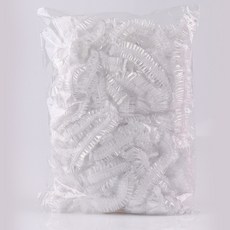 일회용 샤워 캡 다목적 플라스틱 방수 투명 탄성 목욕 모자 스파 청소 가정 여행용 100개, White 100pcs