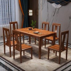 통나무식탁 리빙다이닝 이케아 6인용 김건모 테이블 오금목 신중국식 온실목 식탁 의자 조합, 01 싱글 식탁