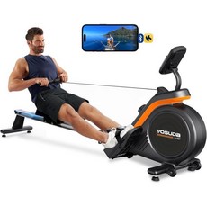 요수다 마그네틱물로잉머신 350LB 무게용량 블루투스 앱 지원 태블릿 거치대 편안한 시트 쿠션이 포함된 가정용 접이식 조정기