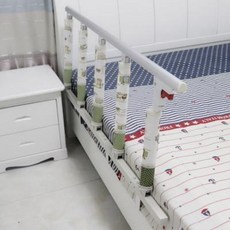 침대안전바 지팡이 접이식 유아용 침대 가드 아기 방충제 낙상 노인용 난간, 01 94CM+8CM하이탑+그린 스탠드커버, 01 1