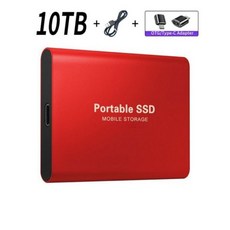 1TB 휴대용 고속 드라이브 500GB SSD 하드 외장 스토리지 노트북/맥/폰, Red 10TB