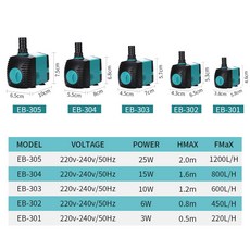 0 5 연못 50 3 수중 절약형 35 매우 에너지 W 6 60W 탱크 물고기 펌프 25 워터 필터 조용한 분수, 3W, 1개
