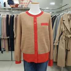 CC콜렉트 (인기 한정판) 배색 라운드 가디건 BE