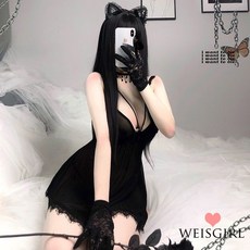 섹시 코스프레 할로윈 코스튬 의상 고양이 하녀복