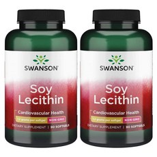 Swanson Soy Lecithin Non GMO 스완슨 건강기능식품 소이 레시틴 1200mg 소프트젤 90정 x 2개