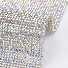 [모조 다이아몬드 스티커 시트 24cm × 40cm 핫픽스 다소 번역 있음] <br> 데코 업무용 데코 부품 키트 비즈 크리스탈 라인 크리스탈 오로라 씰 물개, 단일색상
