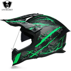 LVS 오토바이 헬멧보호 장비, DHCX 마귀그린(투명거울)+장갑마스크